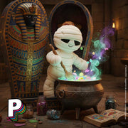 Peluche Momie Jellycat Bob MUM3B dans sa pyramide a faire recette Halloween