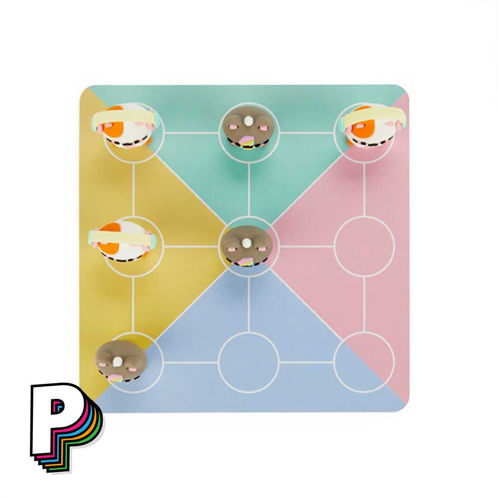 Plateau coloré du Jeu Tic Tac Toe Morpion Kawaii