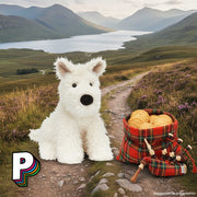 Peluche chien Écossais Munro Scottie de Jellycat dans région écossaise