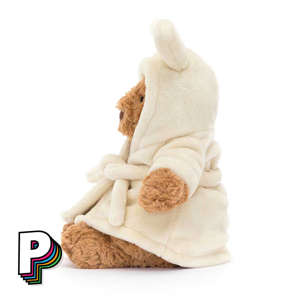 Côté Peluche Ours Bartholomew avec Peignoir Lapin de Jellycat
