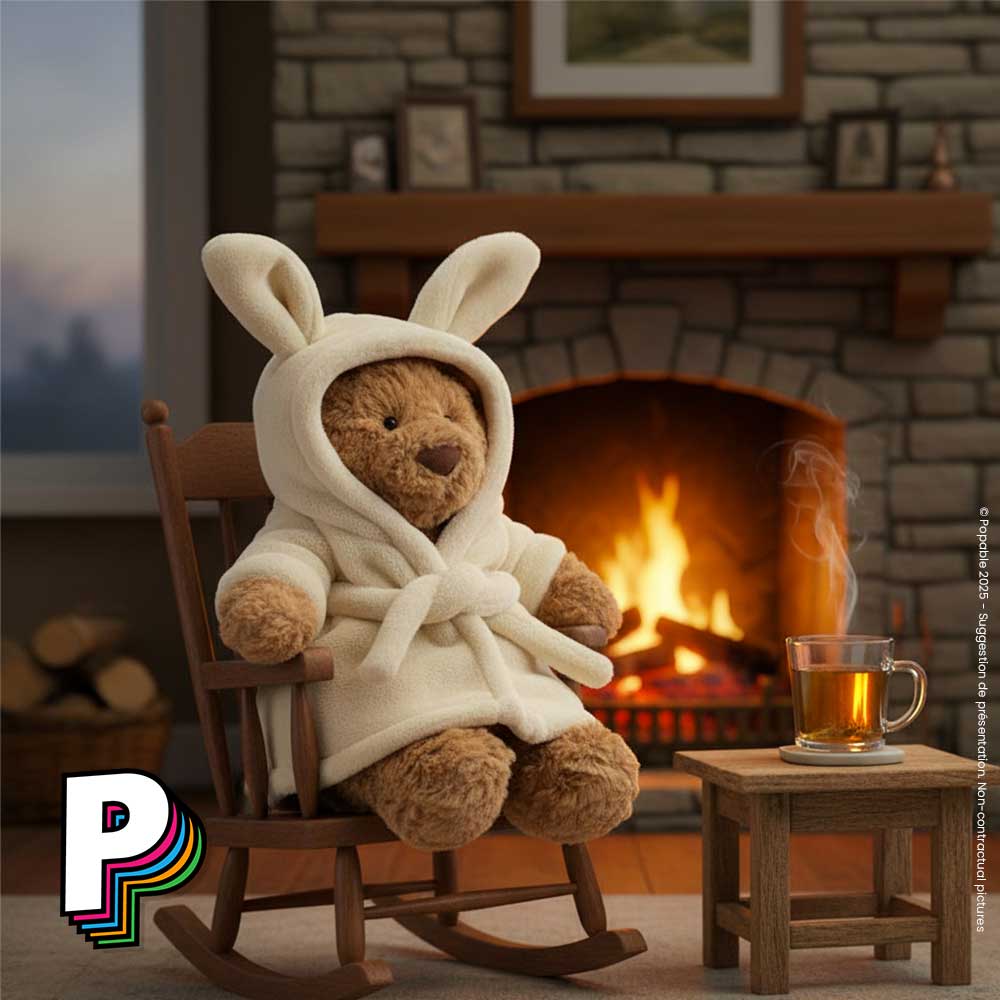 Peluche Ours Bartholomew avec Peignoir Lapin de Jellycat