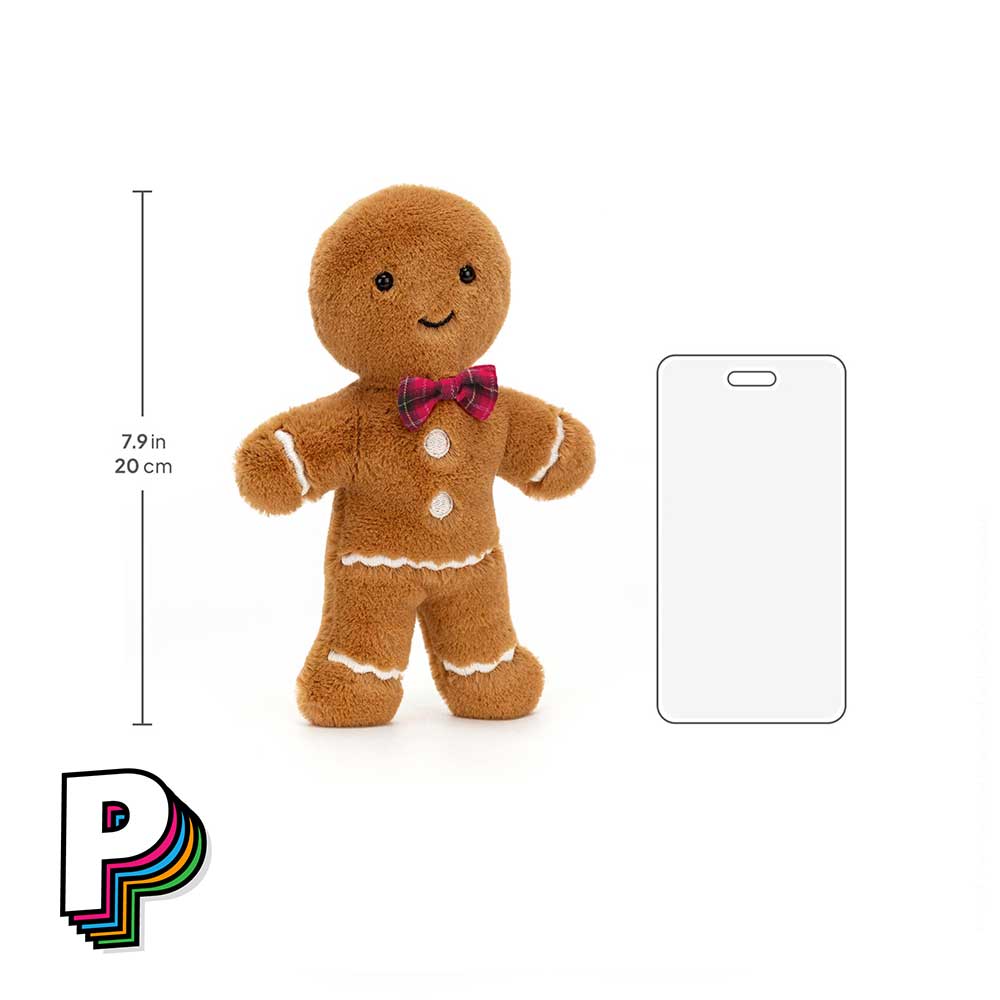 Dimensions Jolly Gingerbread fred Jellycat original (petit) 20 cm) Jellycat