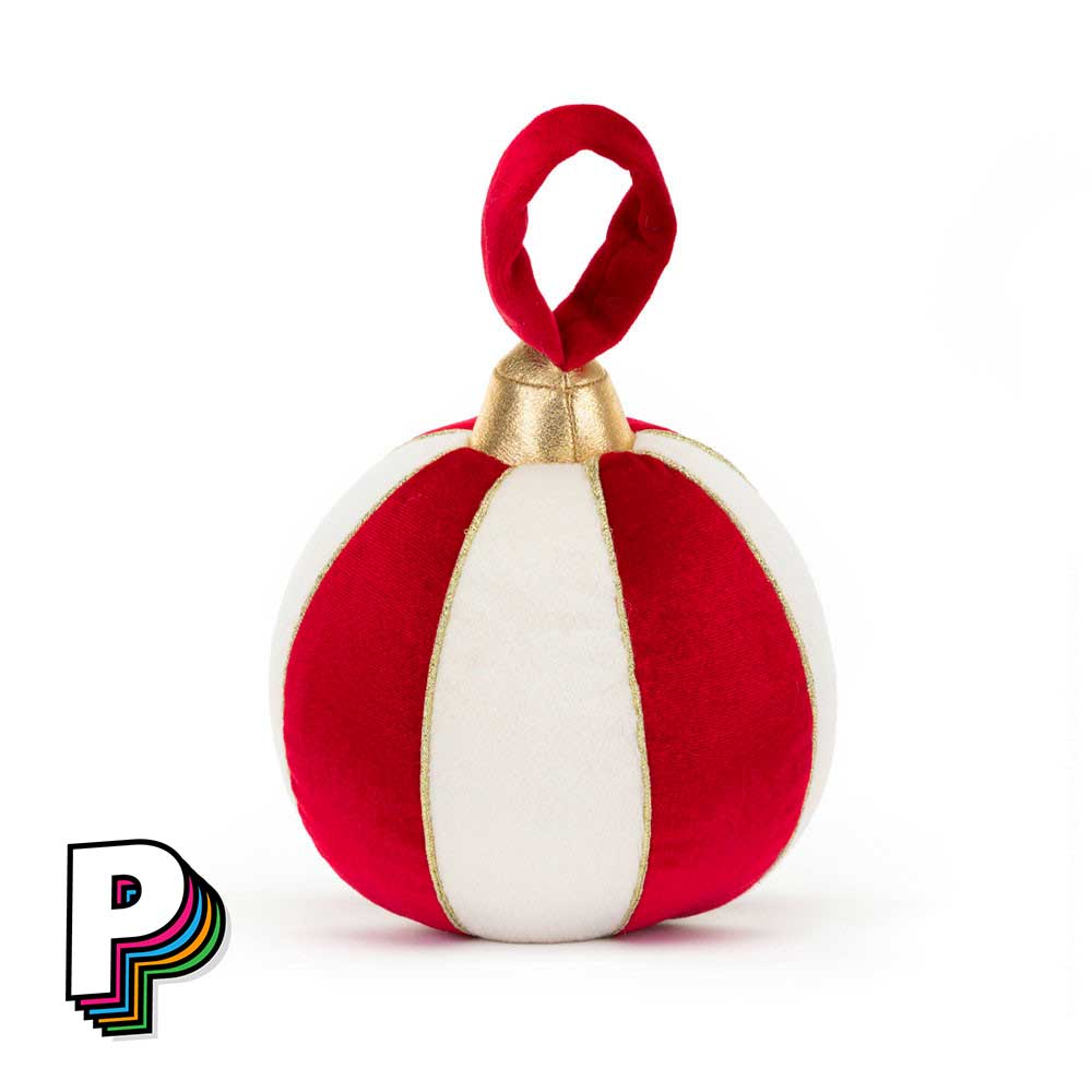 Peluche Boule de Noël Amuseables de Jellycat de dos