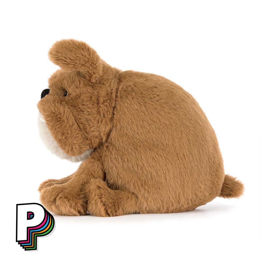 Peluche bouledogue Chien Derreck de Jellycat de côté
