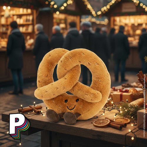 Peluche Bretzel Amuseables de Jellycat marché de Noël