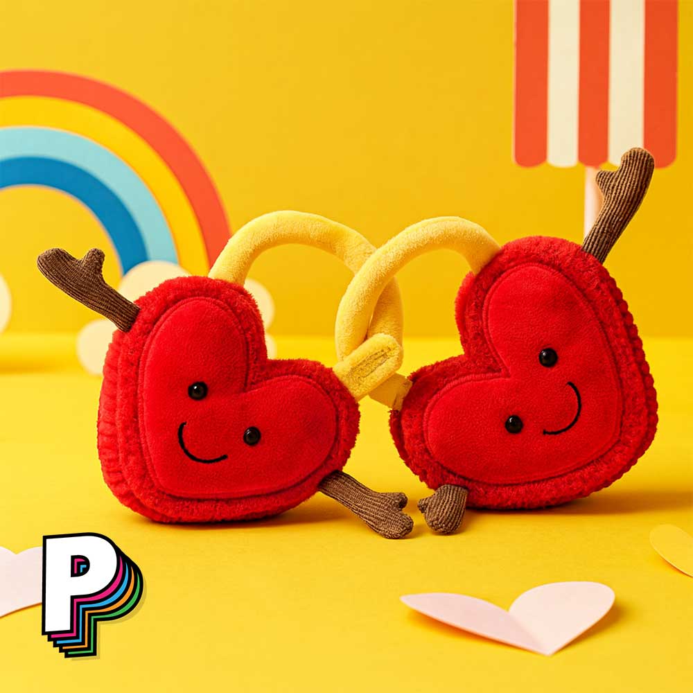 Peluche duo coeurs cadenas Amuseables Val & Tina Love Locks A4LLO