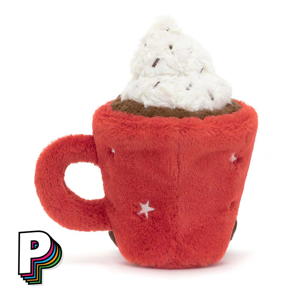 Peluche Tasse Rouge Chocolat Chaud Amuseables de Jellycat de dos