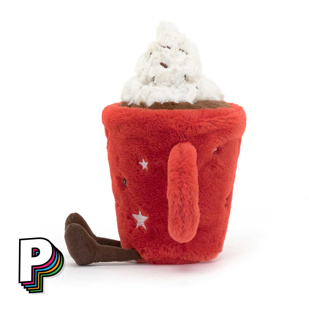 Peluche Tasse Rouge Chocolat Chaud Amuseables de Jellycat (côté)