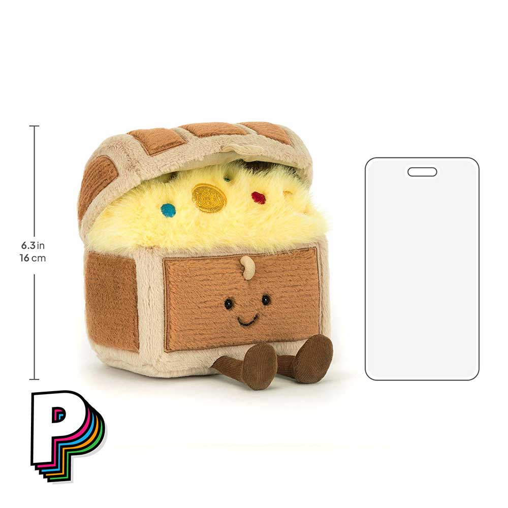 Dimensions Peluche coffre au trésor 