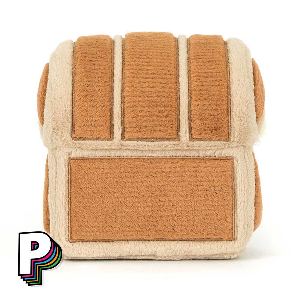 Peluche coffre au trésor de dos