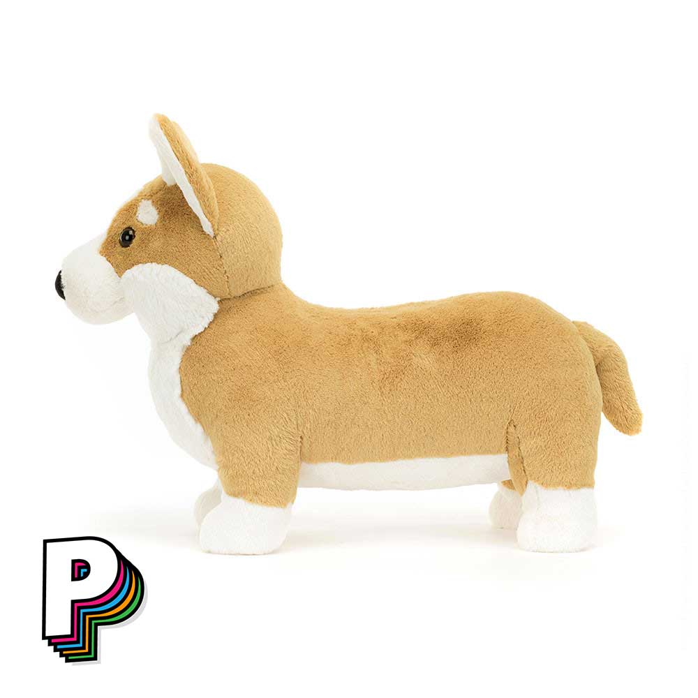 Peluche Betty Corgi chien Jellycat BIG BET1C de côté