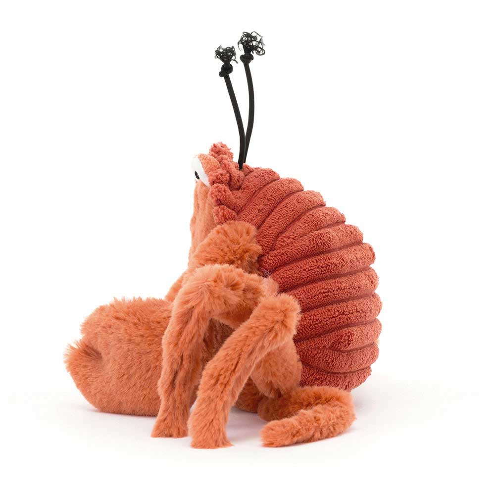 Peluche crabe Crispin de Jellycat de côté