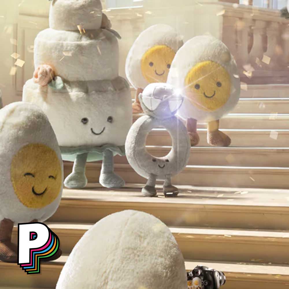 Doudou bague grise avec diamant Jellycat