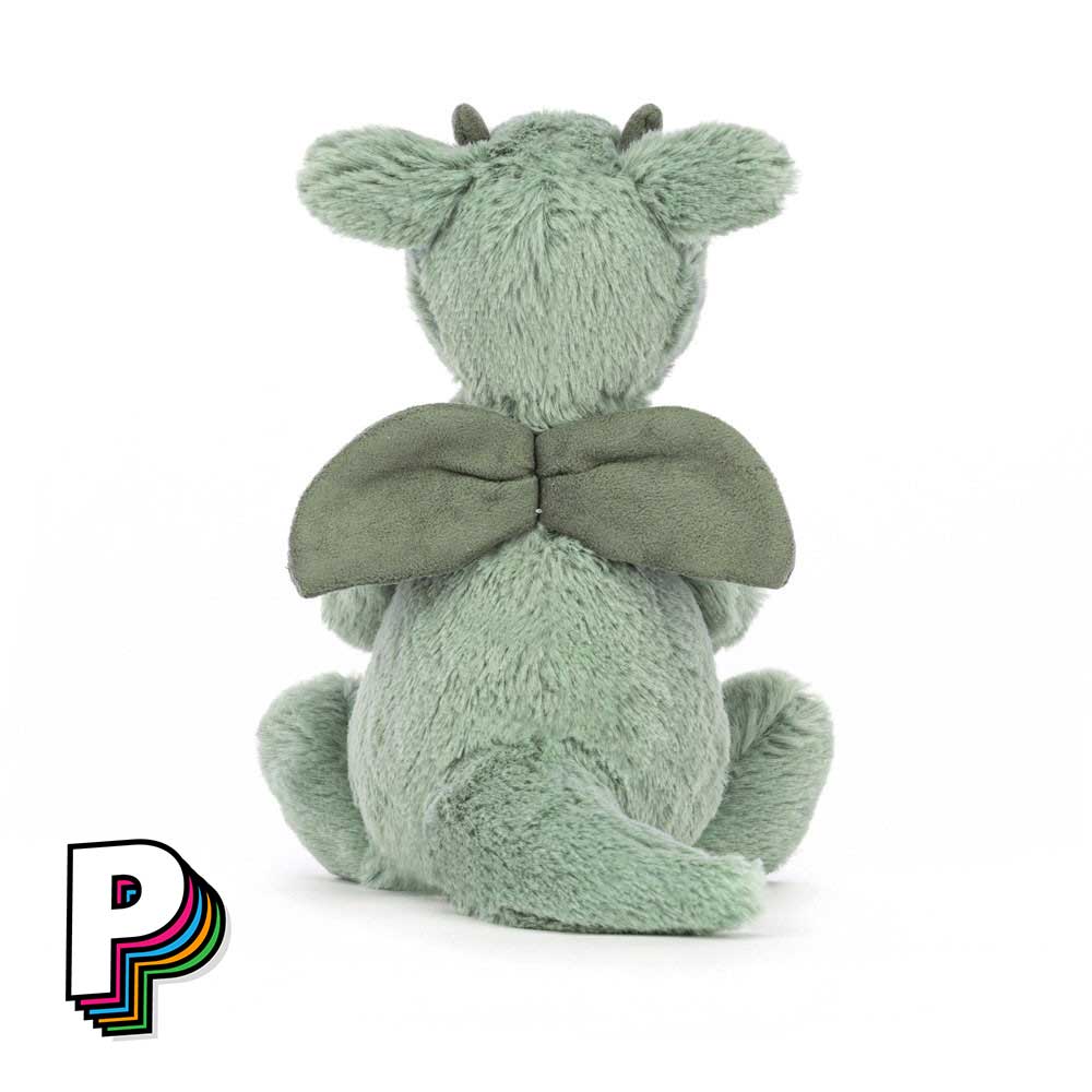 Peluche Dragon Vert Bashful Jellycat Small BASS6DGN de dos 