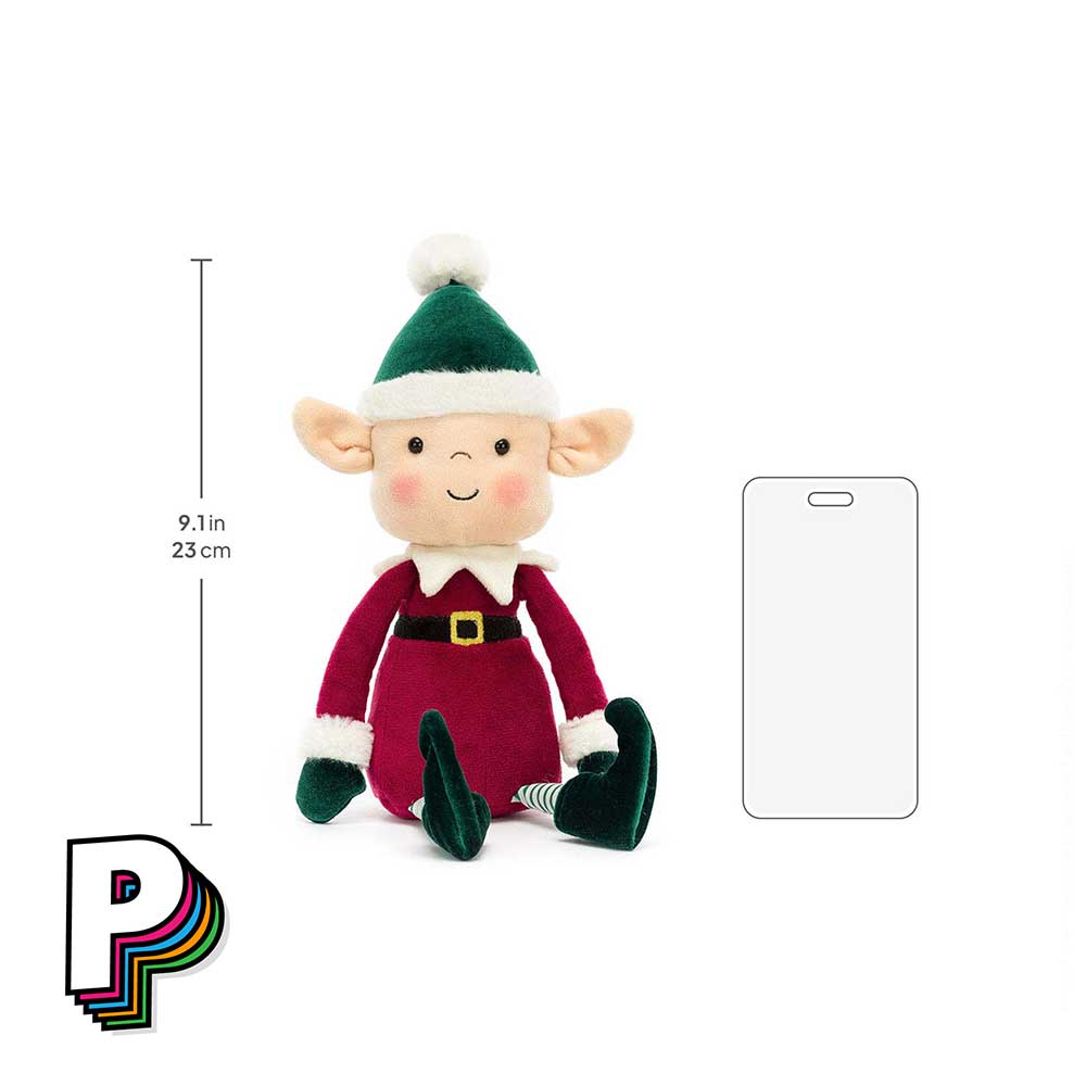 Dimensions Peluche Eldo Elfe de Noël de Jellycat