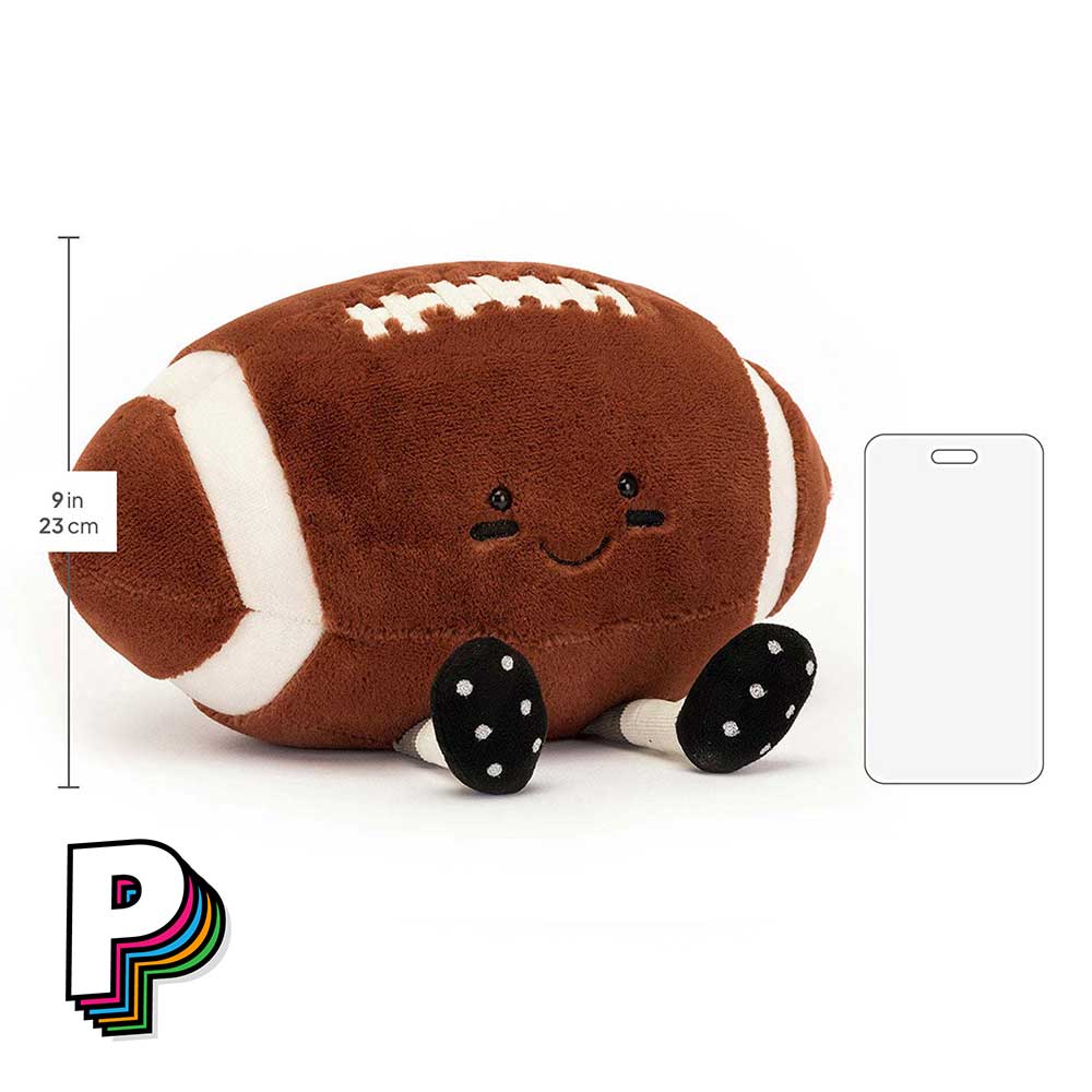 Dimensions peluche football americain Jellycat