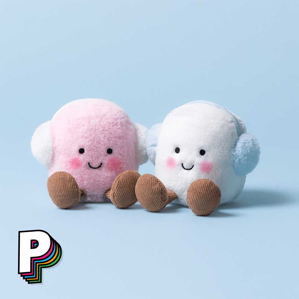 peluche marshmallow jellycat hiver avec cache-oreilles A6MPWT