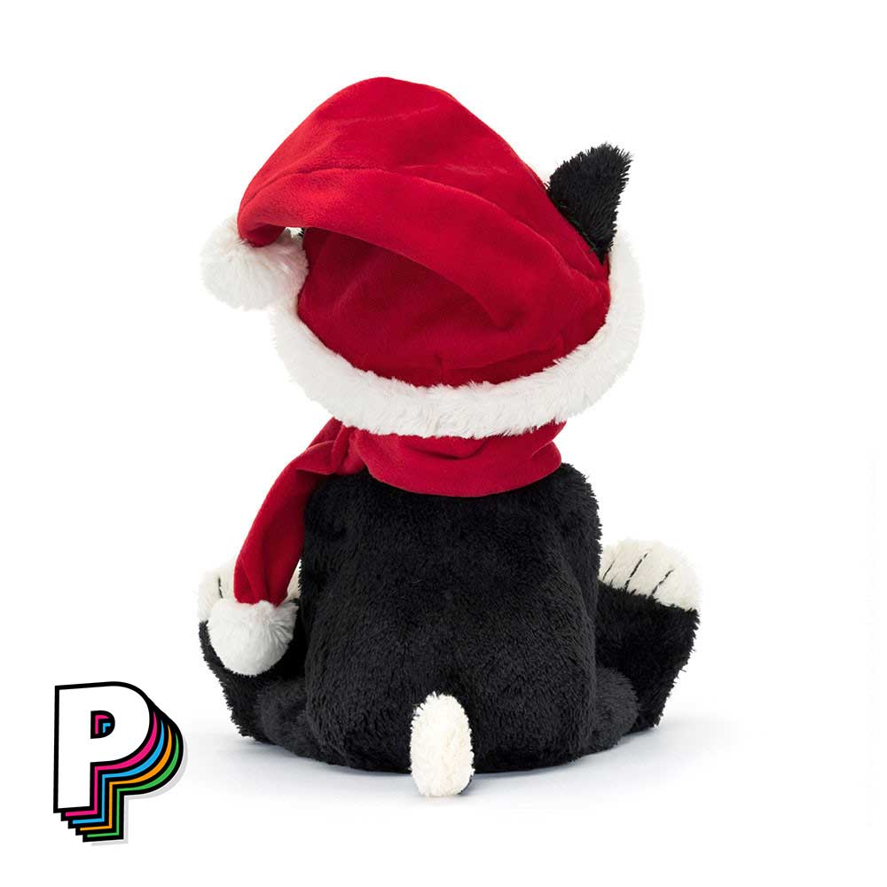 Peluche Jack le chat Noël de Jellycat de dos