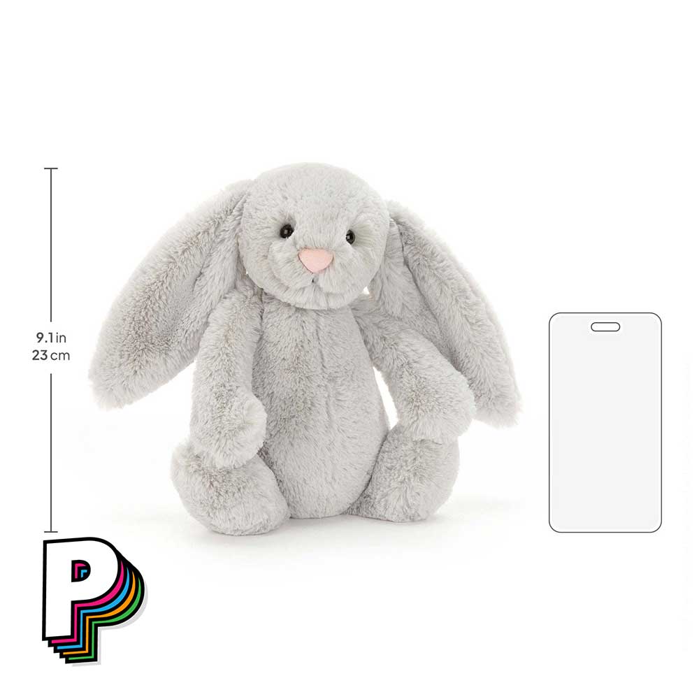 Peluche lapin silver medium Jellycat dimensions