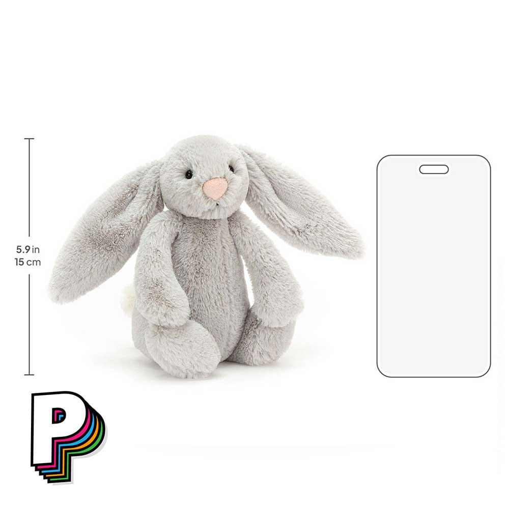 Peluche lapin silver medium Jellycat dimensions