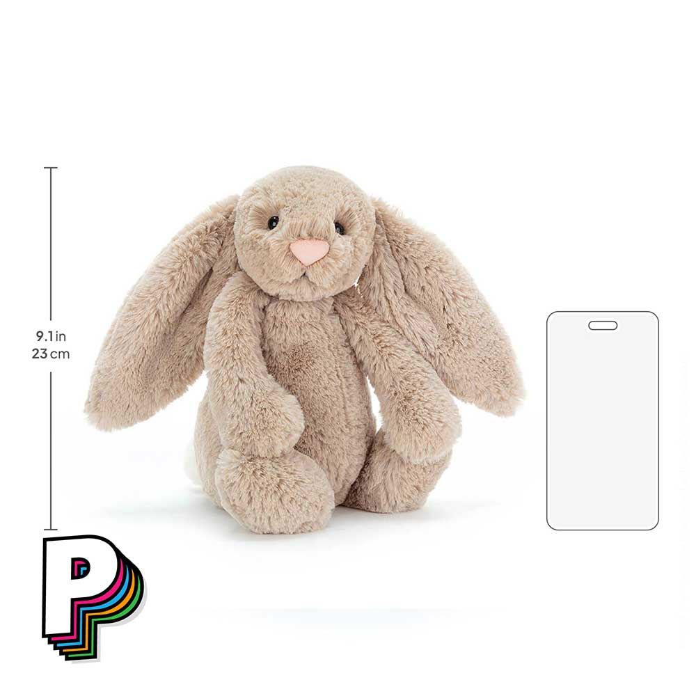 Dimensions Peluche lapin beige Bashfull Jellycat medium