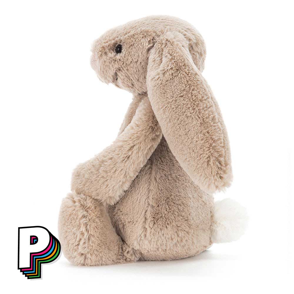 Peluche lapin beige Bashfull Jellycat de côté
