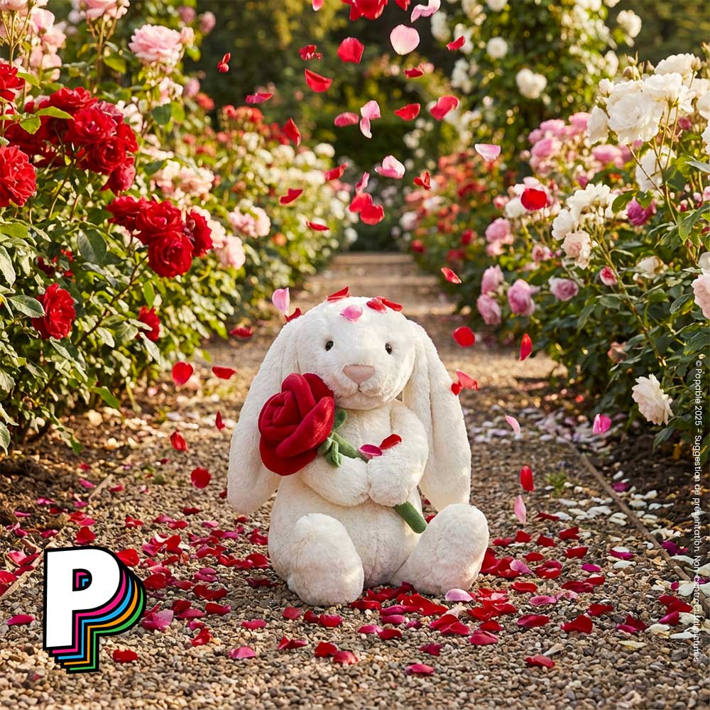 Cream Bunny with Rose BB6ROSE Jellycat