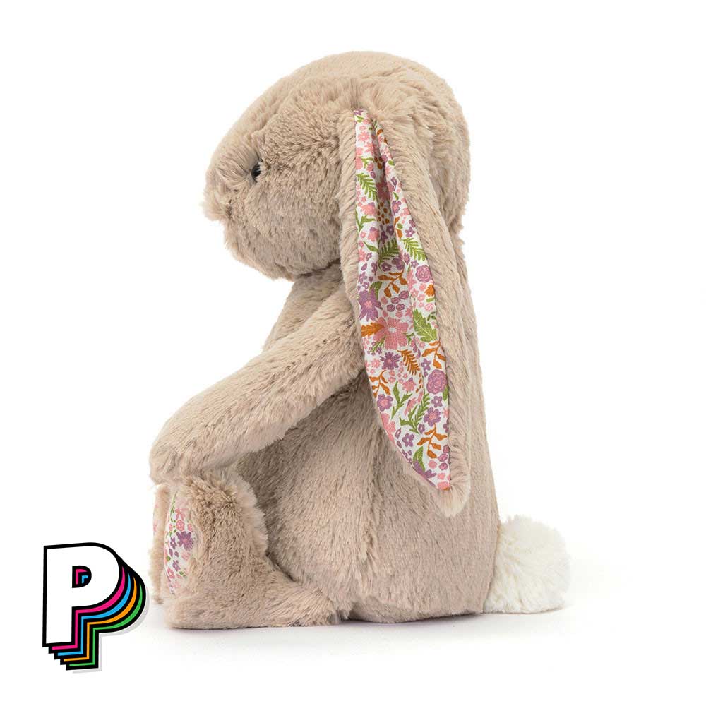Peluche lapin beige blossom medium bpm3bm de côté