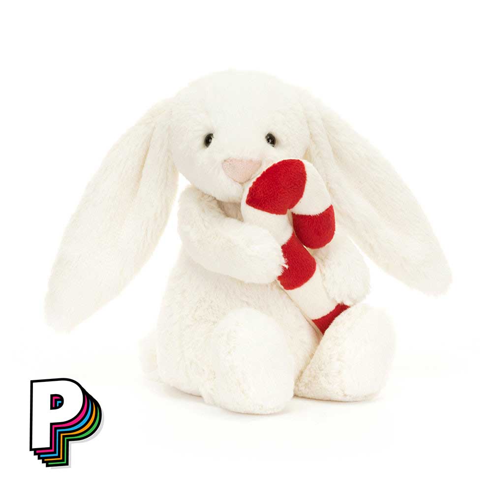 Bashful Bunny with Candy Cane