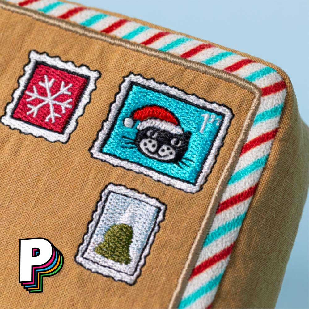 Détails des timbres brodées de la peluche lettre de noel