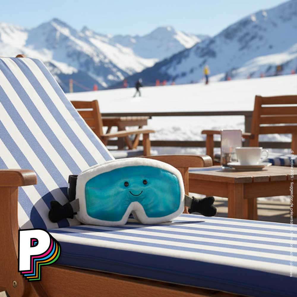 Peluche Lunette de Ski Amuseables de Jellycat à la montagne