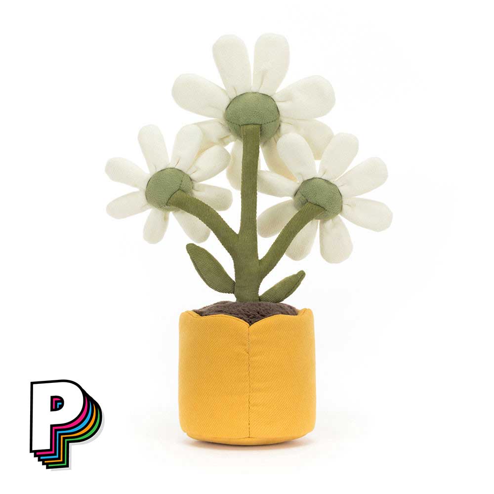 Peluche pot de Marguerites en fleurs Amuseables de Jellycat de dos