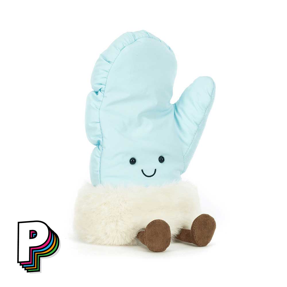 Peluche moufle Jellycat ski bleu