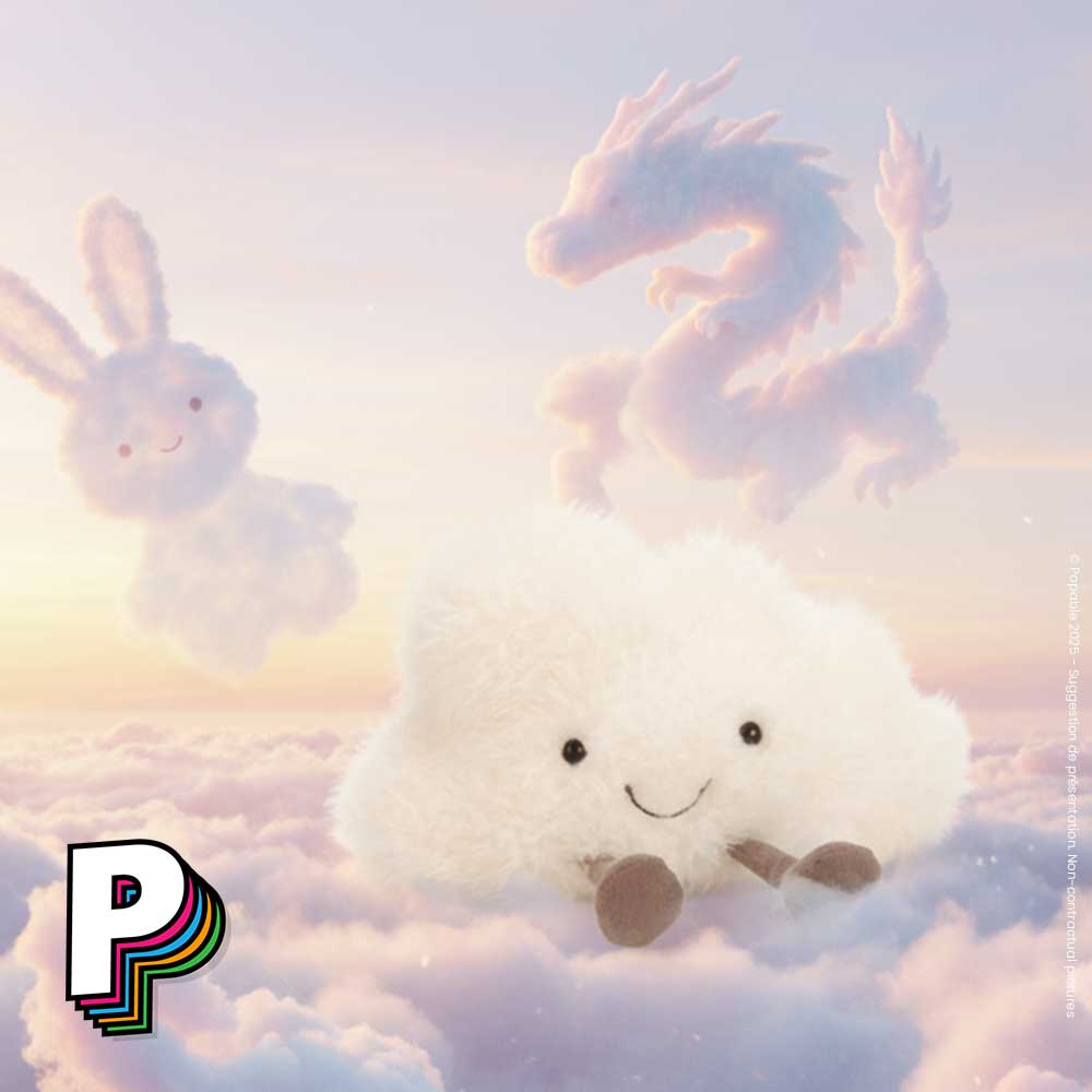 Peluche nuage Amuseables de Jellycat dans les nuages