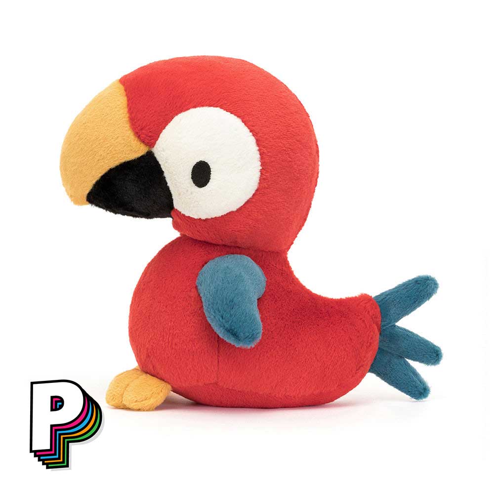 Peluche Perroquet Bodacious Beak de Jellycat de côté