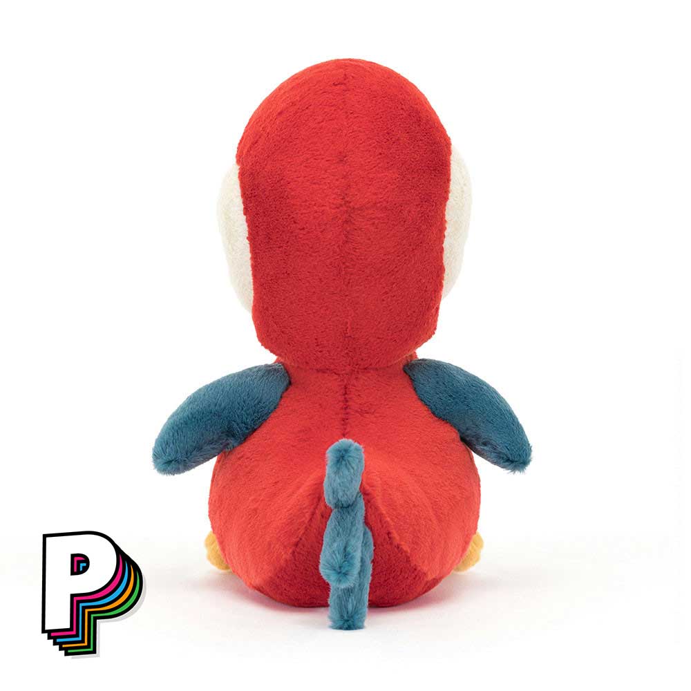 Peluche Perroquet Bodacious Beak de Jellycat de dos
