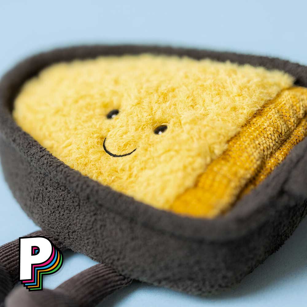 Détails visage peluche raclette jellycat