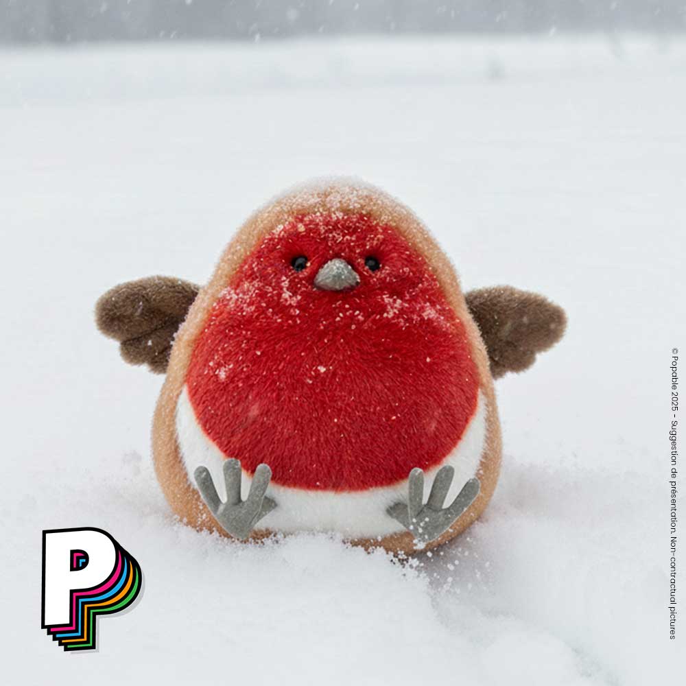 Peluche Rouge-Gorge Plum Robin de Jellycat dans la neige