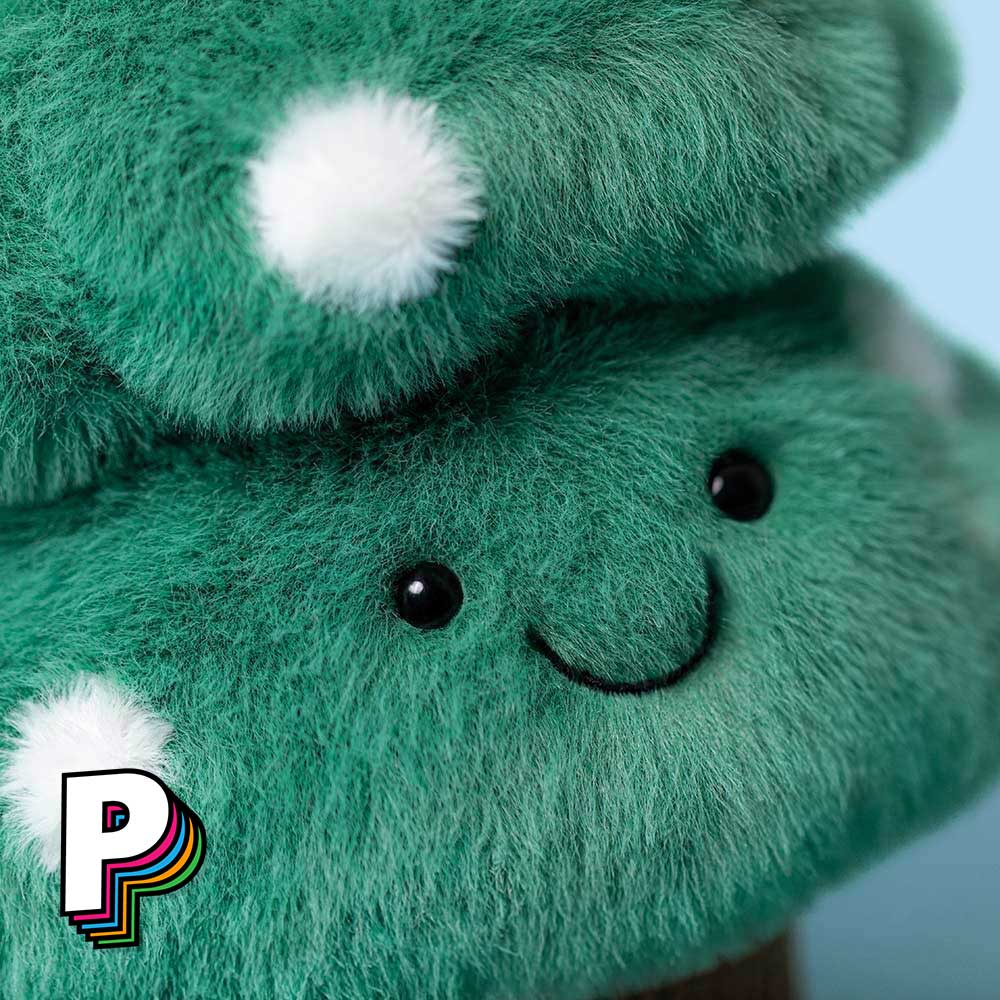 Détails visage du sapin noel Jellycat Amuseables 2025