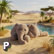 Peluche Elephant Beige Smudge de Jellycat dans la savane
