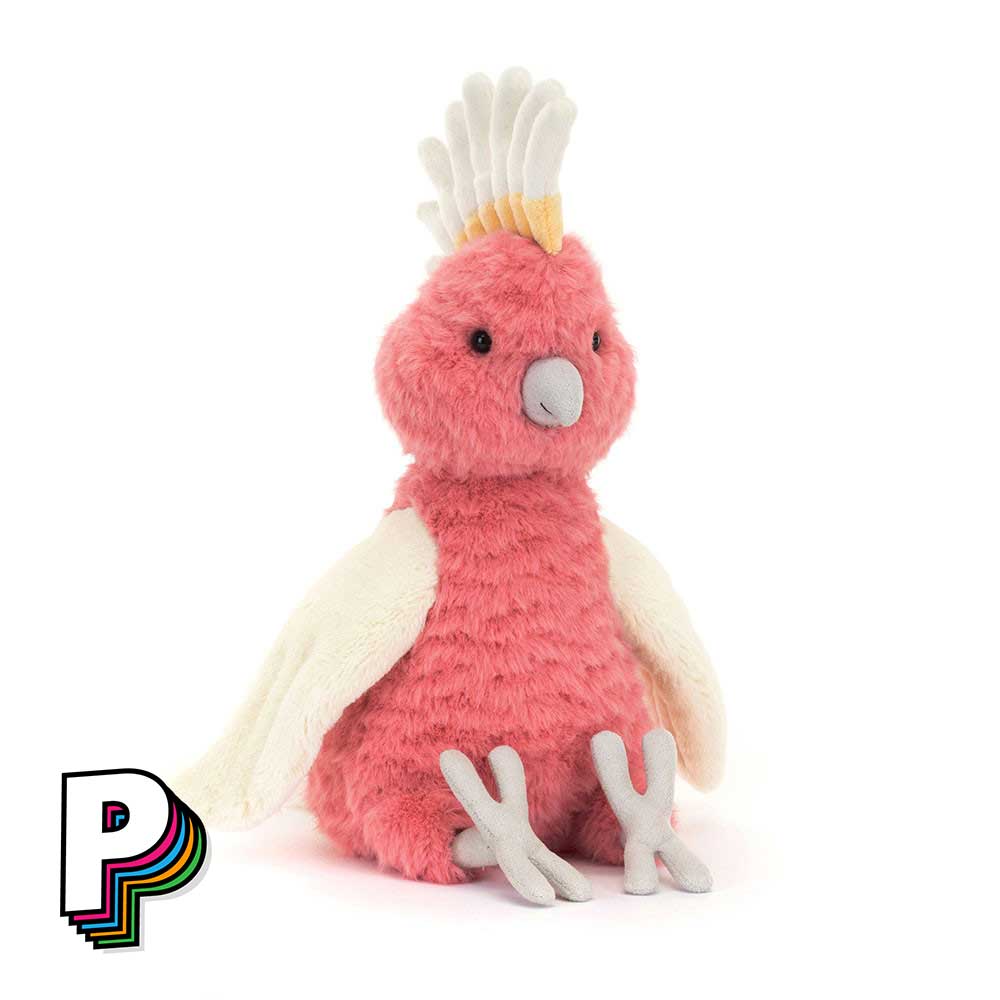 Squawkatoo jellycat CKT3P peluche perroquet rose
