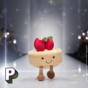 Peluche Tarte au Fraise Fleurette Amuseables de Jellycat à un défilé de mode