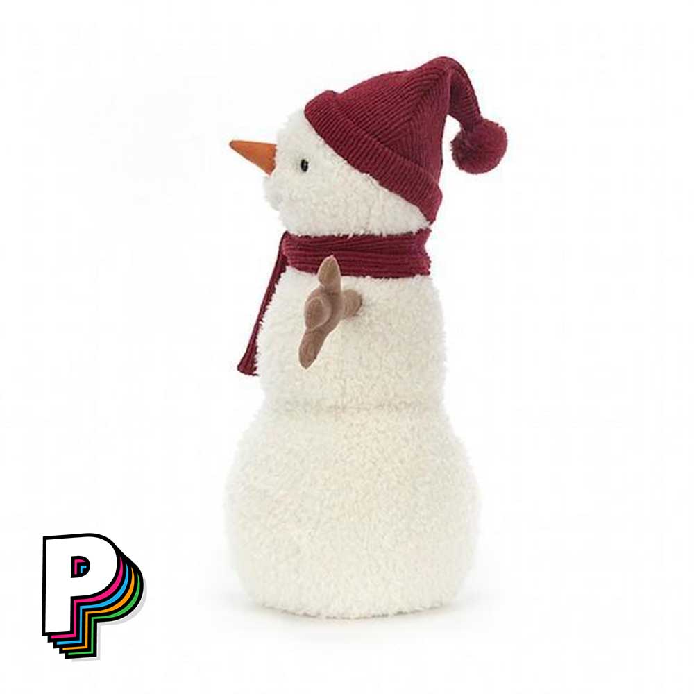 Peluche Bonhomme de Neige Teddy de Jellycat de côté
