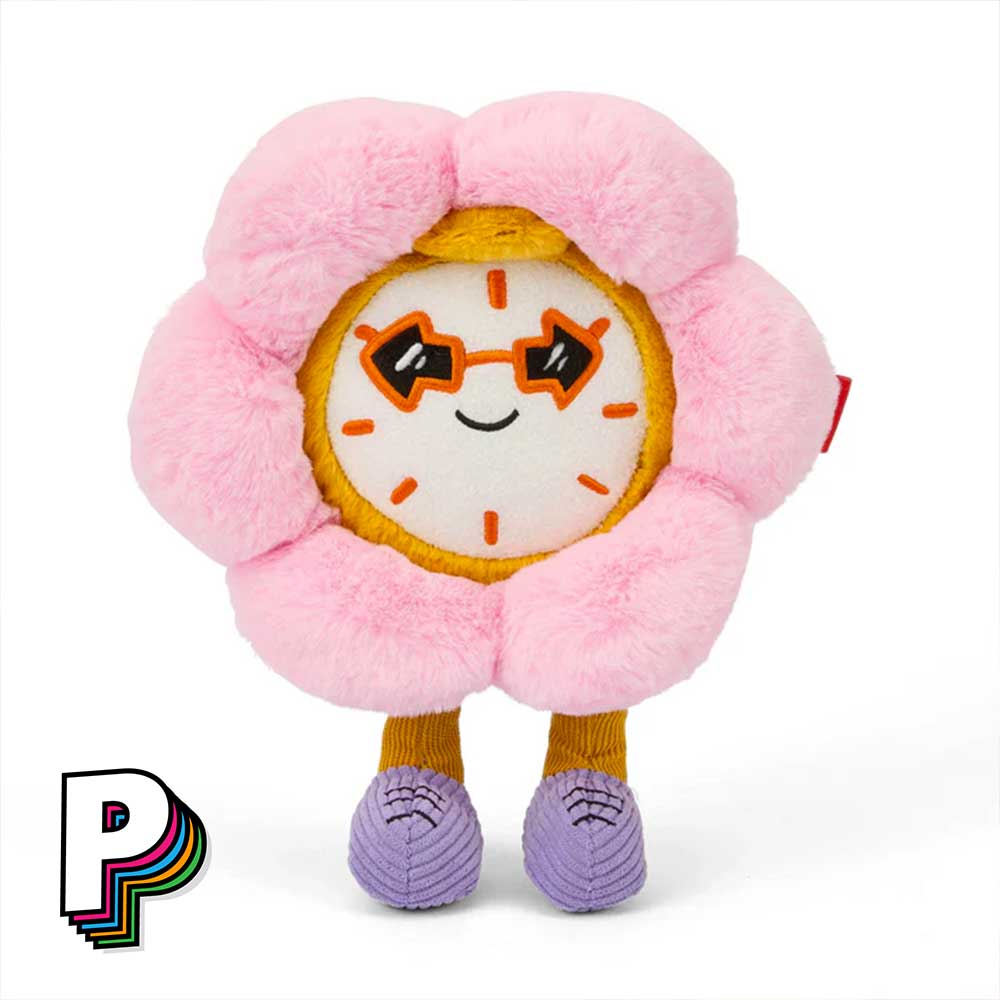 Peluche Fleur Horloge Tic Tac Bloom de Hello Hossy debout