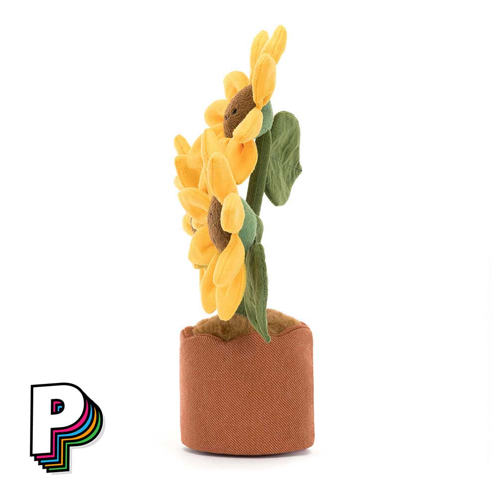 Peluche Tournesol en pot fleurs Amuseables de Jellycat de côté