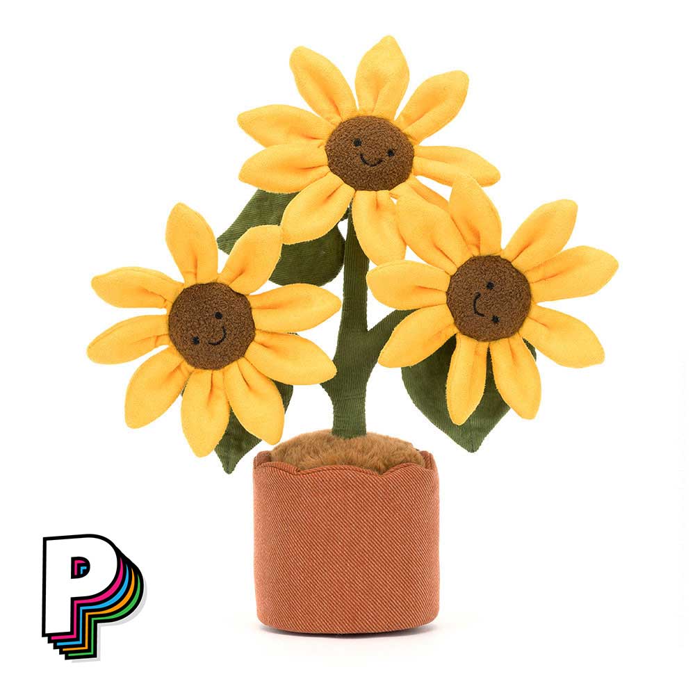 A2SNF Jellycat tournesol rigolo en pot