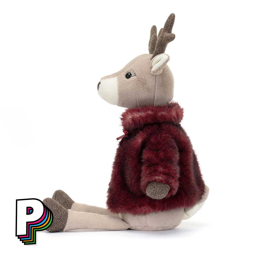Peluche Renne Vivien avec Manteau fourrure de Jellycat