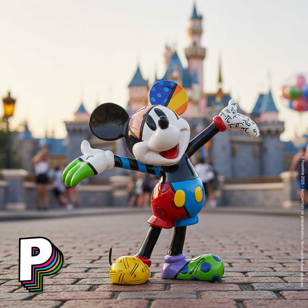 Mini Figurine Mickey Mouse Disney by Britto avec chateau disney en BG