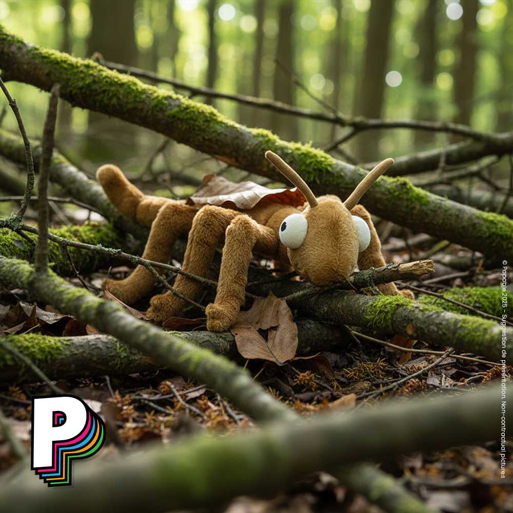 Peluche Phasme Stanley Stick Insect de Jellycat dans les bois à se cacher