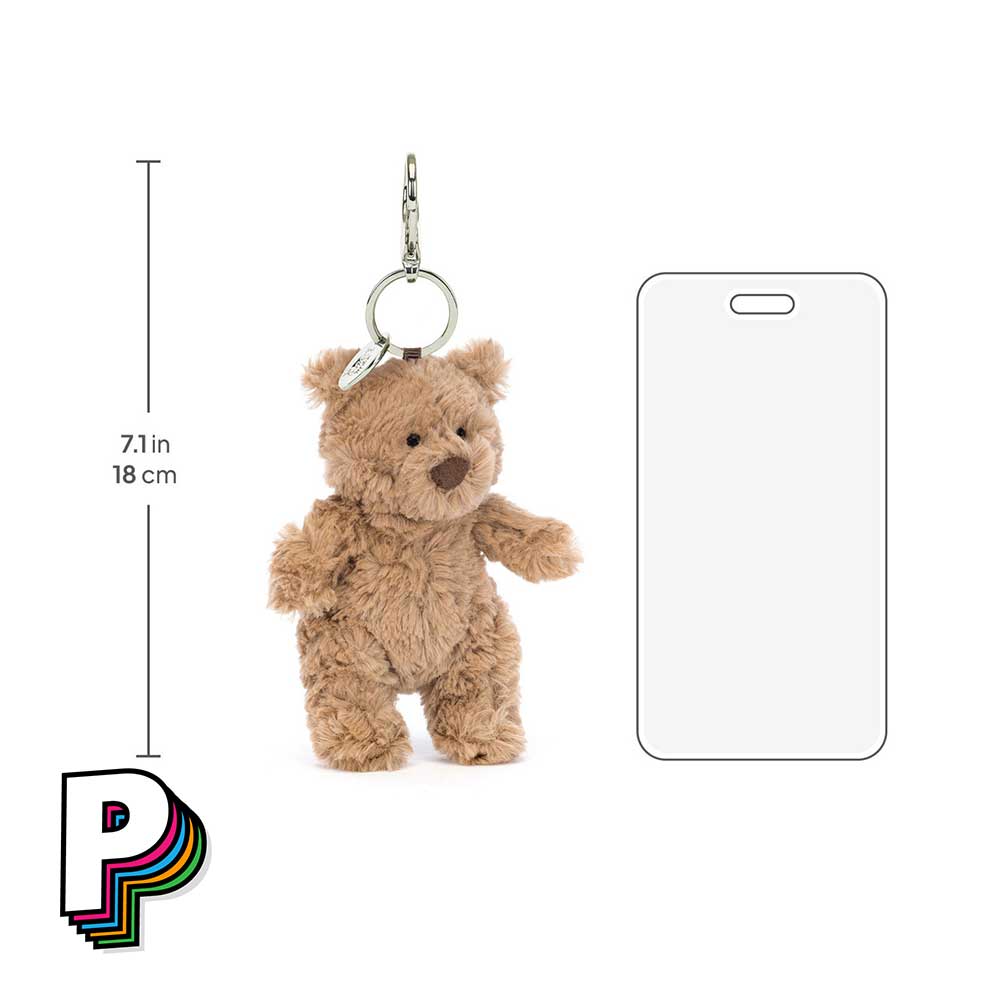 Dimensions du porte-clé peluche ours Bartholomew